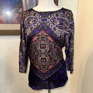 Chico’s Silky Multi-Pattern Print Women's Top Size 0- Small